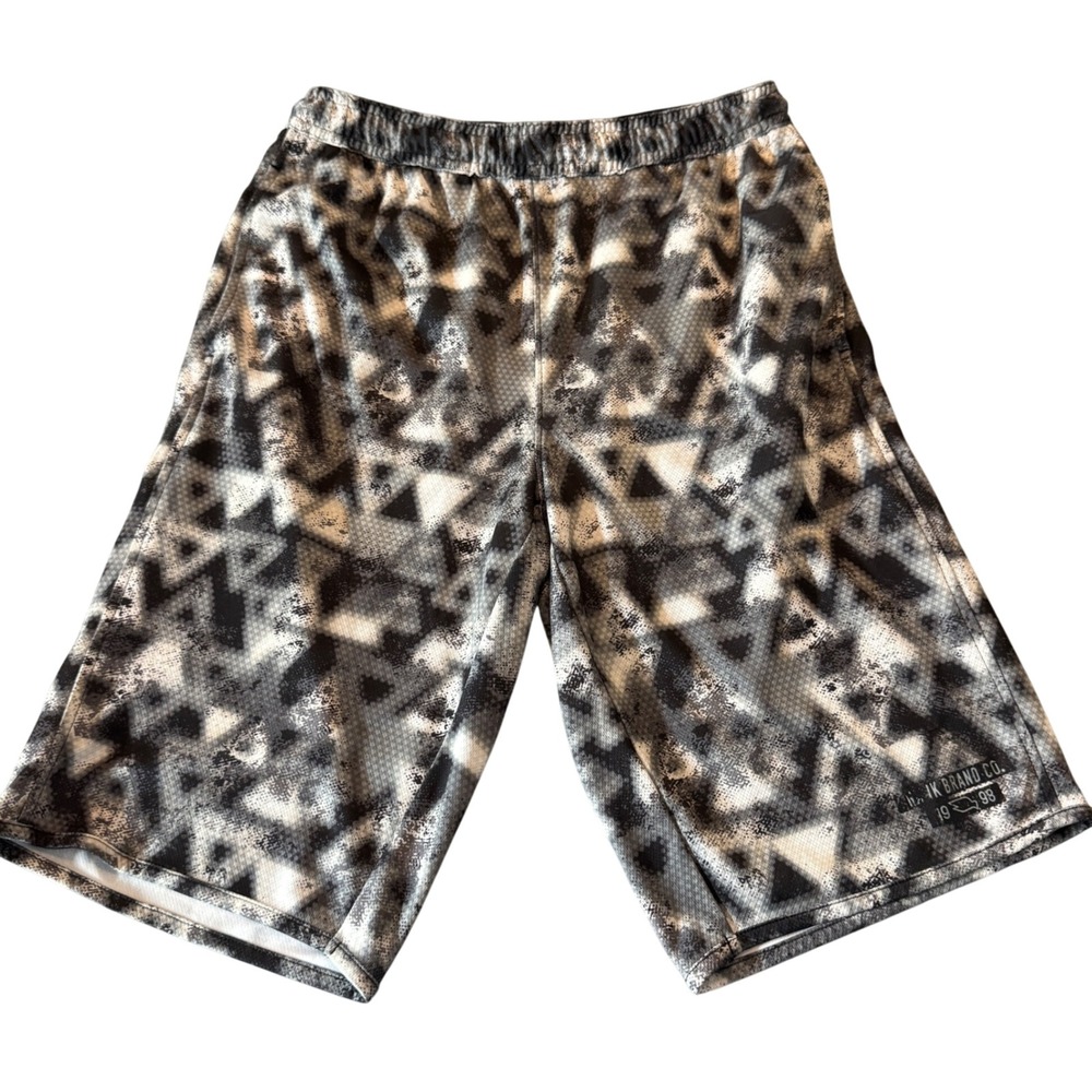 Tony Hawk Boys Athletic Shorts XL 18/20 Gray Geometric Mesh Skater Streetwear
